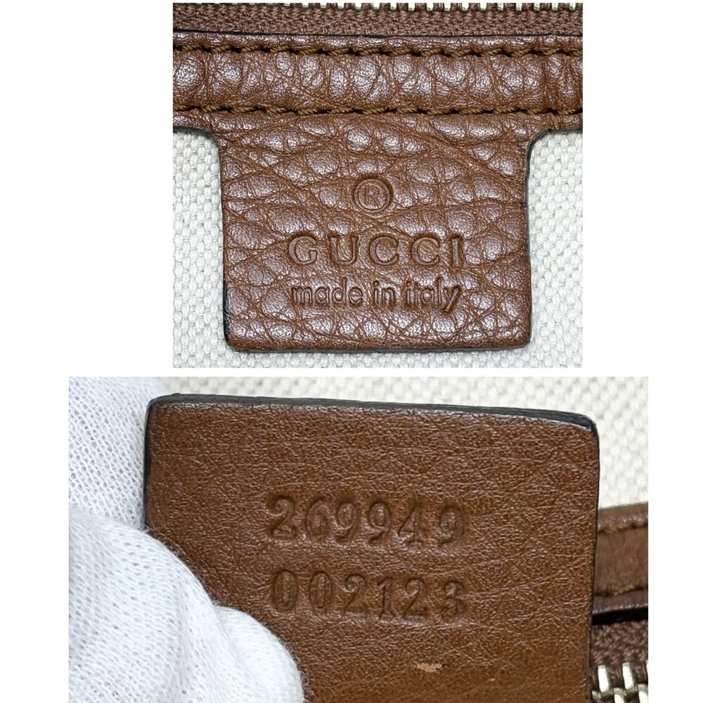 GUCCI Vintage GG Logo Monogram Shoulder Bag Brown Canvas Leather Bamboo [106428] - Picture 16 of 16